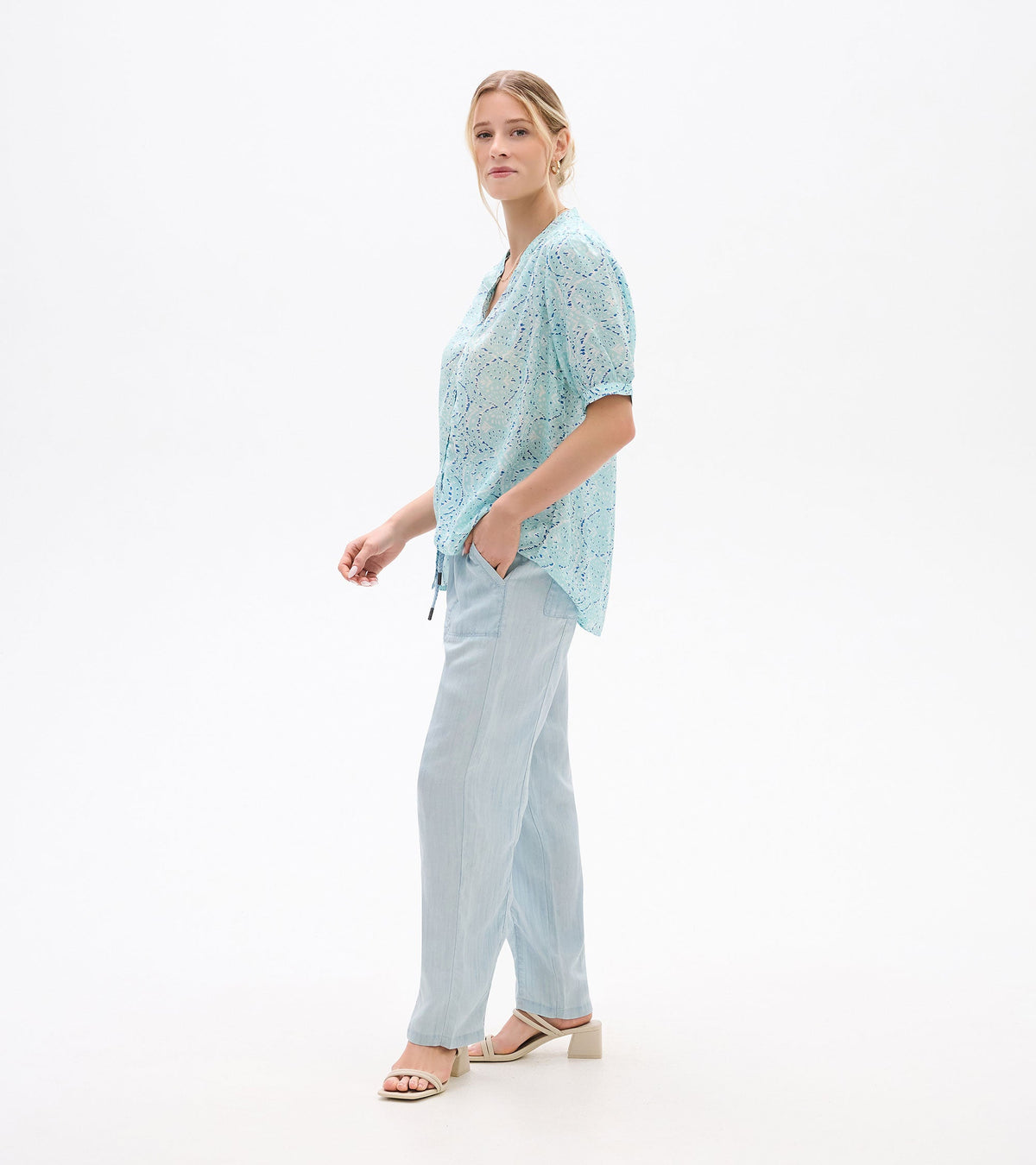 Ivy Blouse - Beach Glass Ikat - Hatley Women