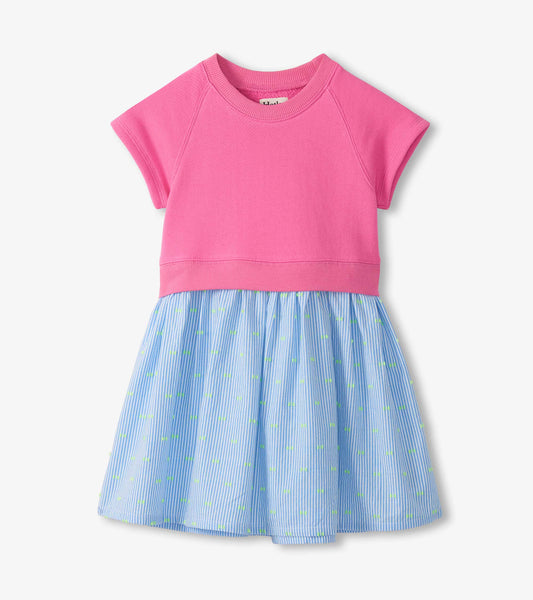 Girls Strawberry Moon Mixed Fabric Dress - Hatley Girls