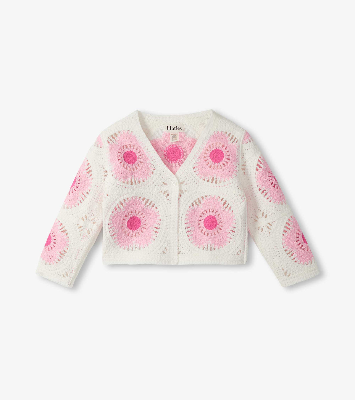 Baby & Toddler Girls Pink & Cream Flower Crochet Cardigan - Hatley Baby & Toddler