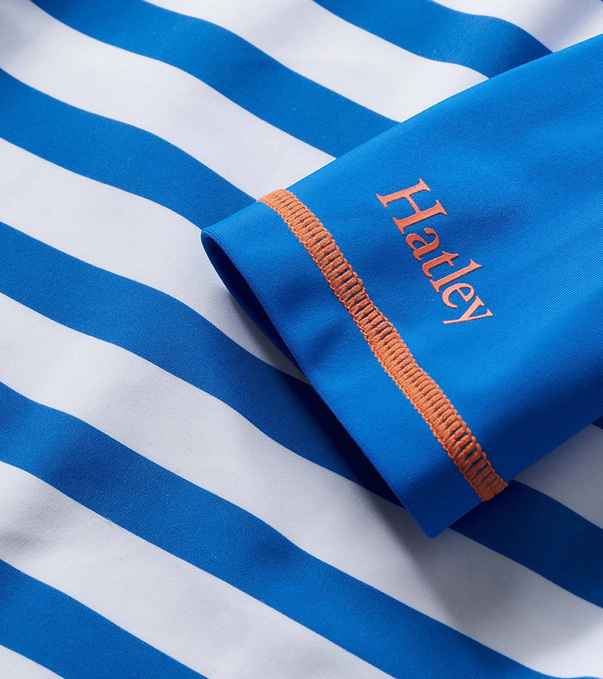 Boys Blue Stripe & Orange Short Sleeve Rashguard - Hatley Boys