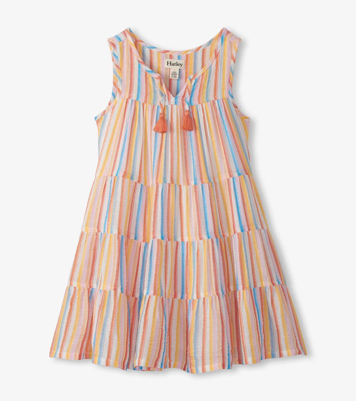 Girls Sunny Stripes Tiered Dress - Hatley Girls