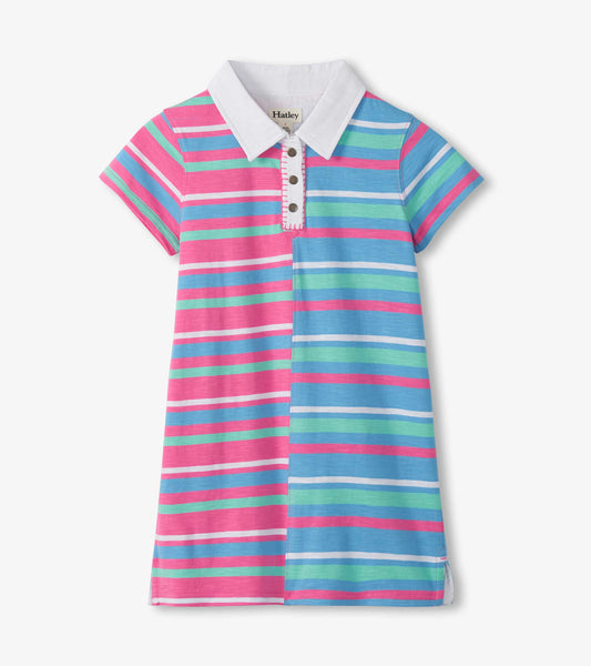 Girls Mixed Stripes Cotton Polo Dress - Hatley Girls