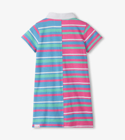 Girls Mixed Stripes Cotton Polo Dress - Hatley Girls