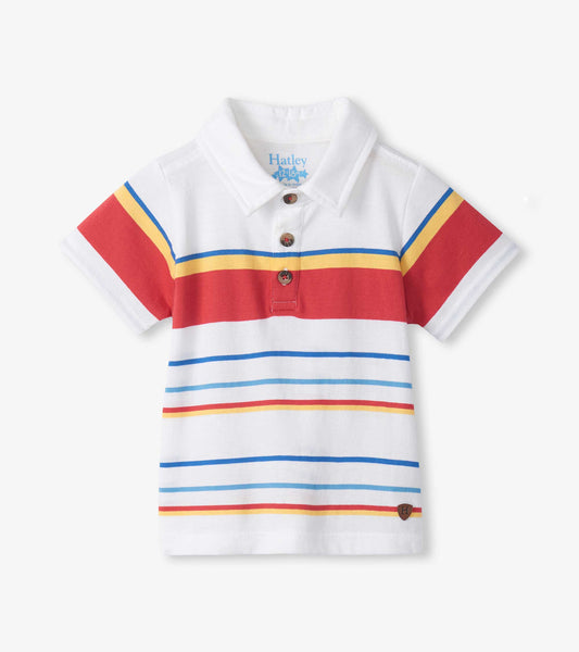 Baby & Toddler Boys Seascape Stripes Peached Jersey Polo T-Shirt - Hatley Baby & Toddler