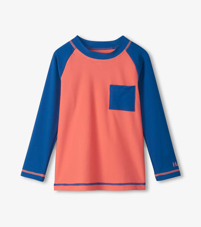 Boys Coral & Navy Long Sleeve Rashguard - Hatley Boys