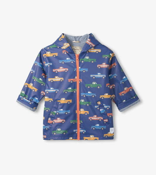 Boys Trucks Zip-Up Rain Jacket - Hatley Boys