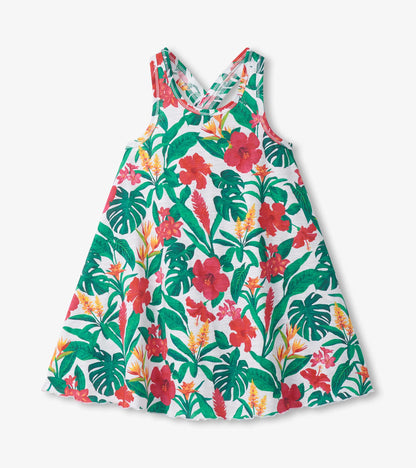 Girls Tropical Flowers Trapeze Dress - Hatley Girls