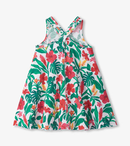 Girls Tropical Flowers Trapeze Dress - Hatley Girls