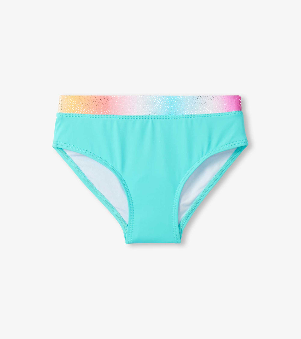 Girls Turquoise Shimmer Long Sleeve Two-Piece Rashguard Swimsuit - Hatley Girls