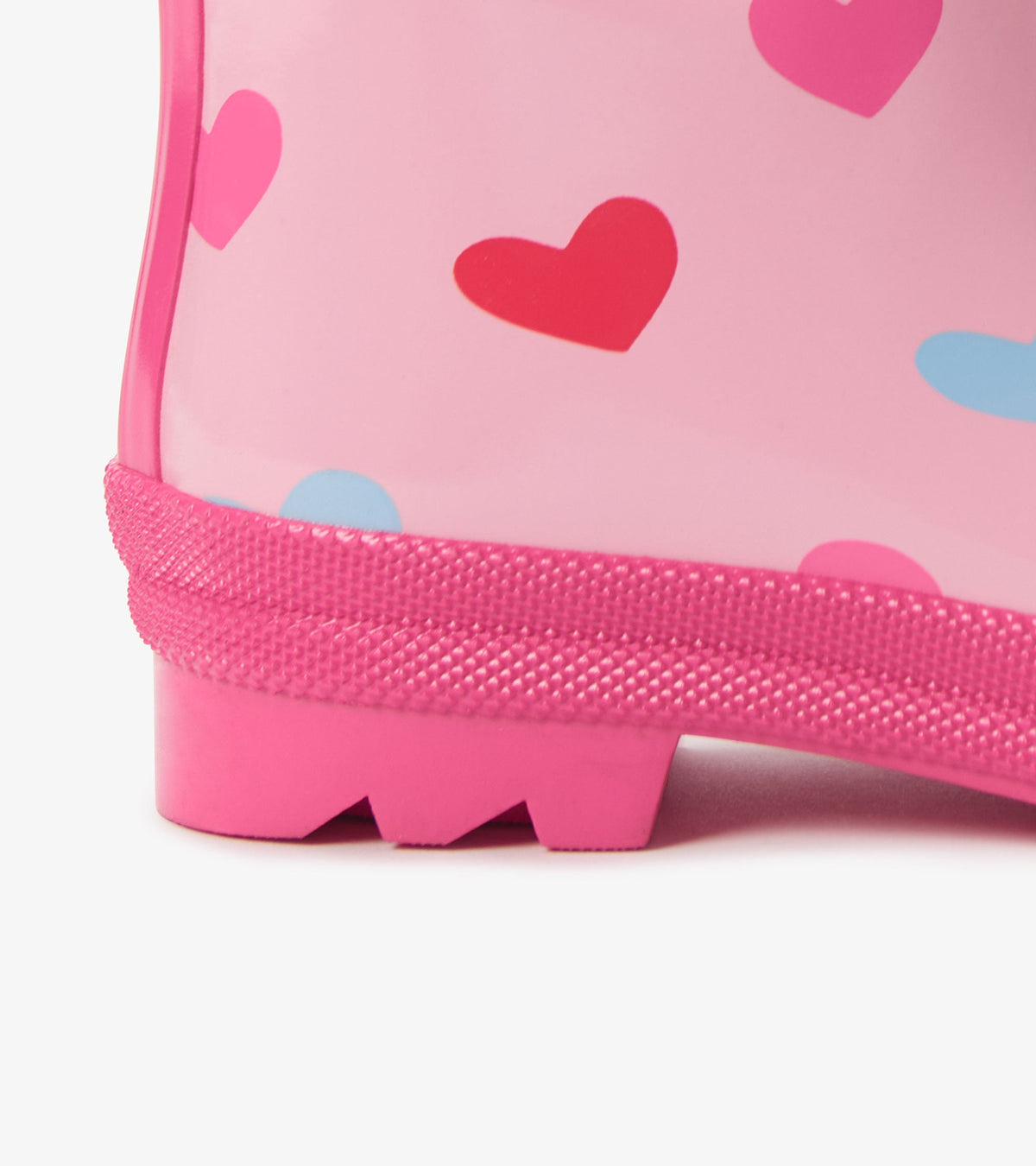 Girls Pink Hearts Shiny Rain Boot - Hatley Girls