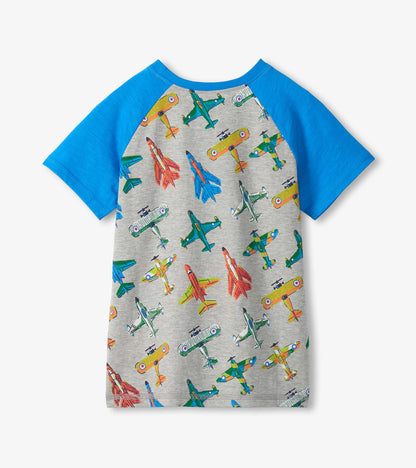 Boys Vintage Aircrafts Raglan T-Shirt - Hatley Boys