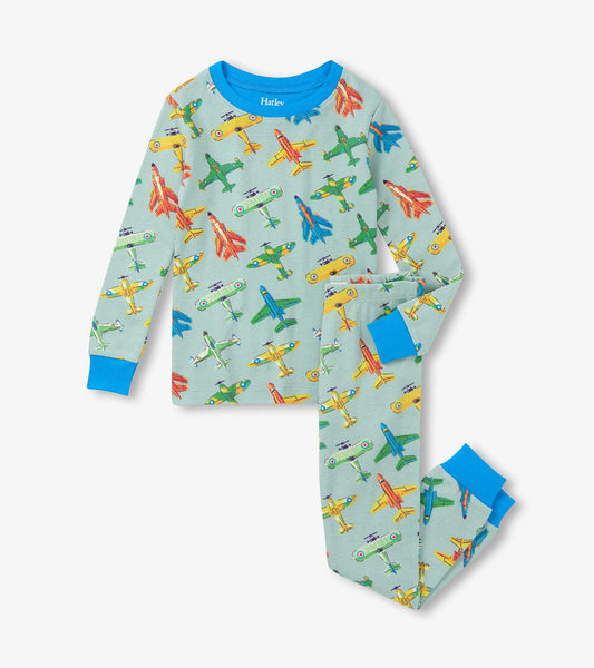 Boys Vintage Aircrafts Cotton Pajama Set - Hatley Boys