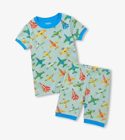 Boys Vintage Aircrafts Cotton Short Pajama Set - Hatley Boys