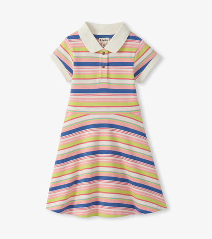 Girls Vintage Camp Stripe Pique Polo Dress - Hatley Girls