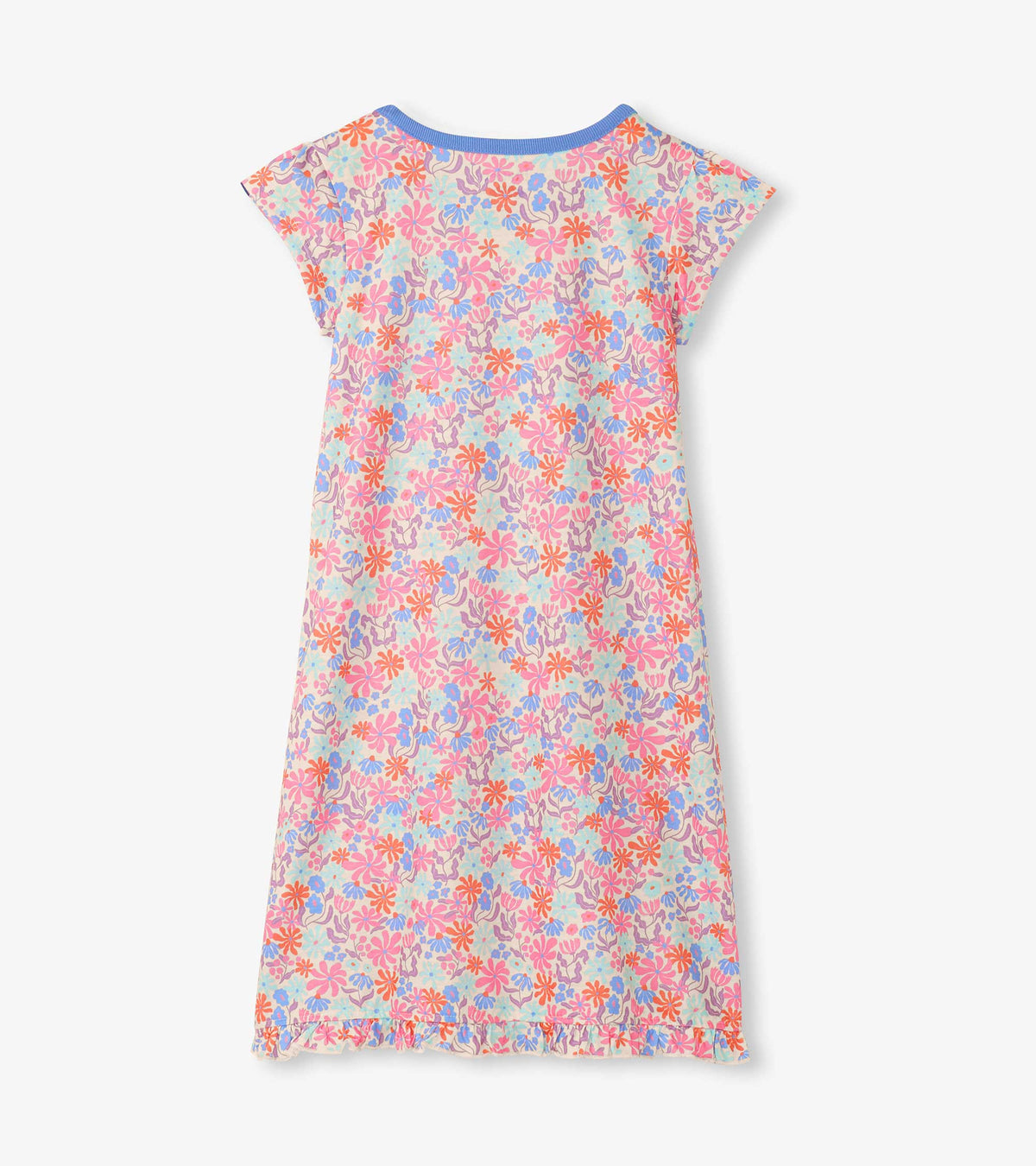 Girls Whimsical Flowers Ruffle Hem Nightdress - Hatley Girls