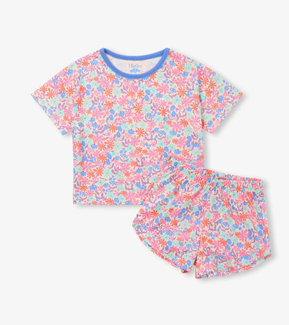 Girls Whimsical Flowers Short Sleep Set - Hatley Girls
