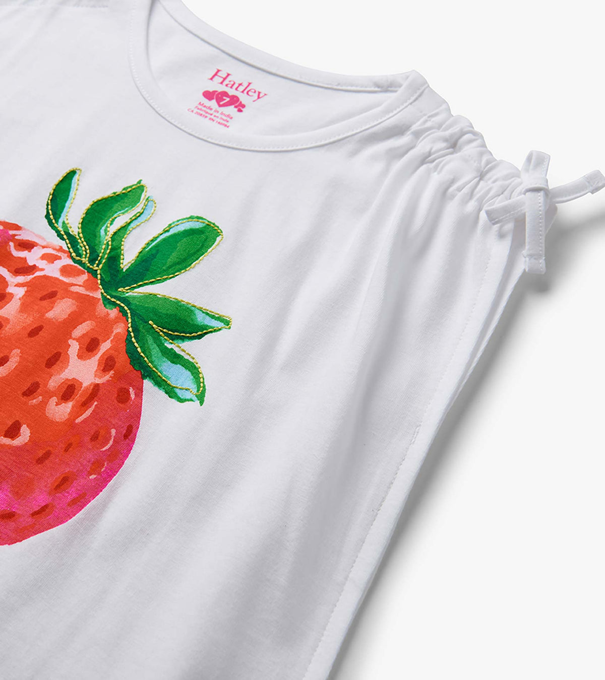 Girls Strawberry Cinched Shoulder Top - Hatley Girls