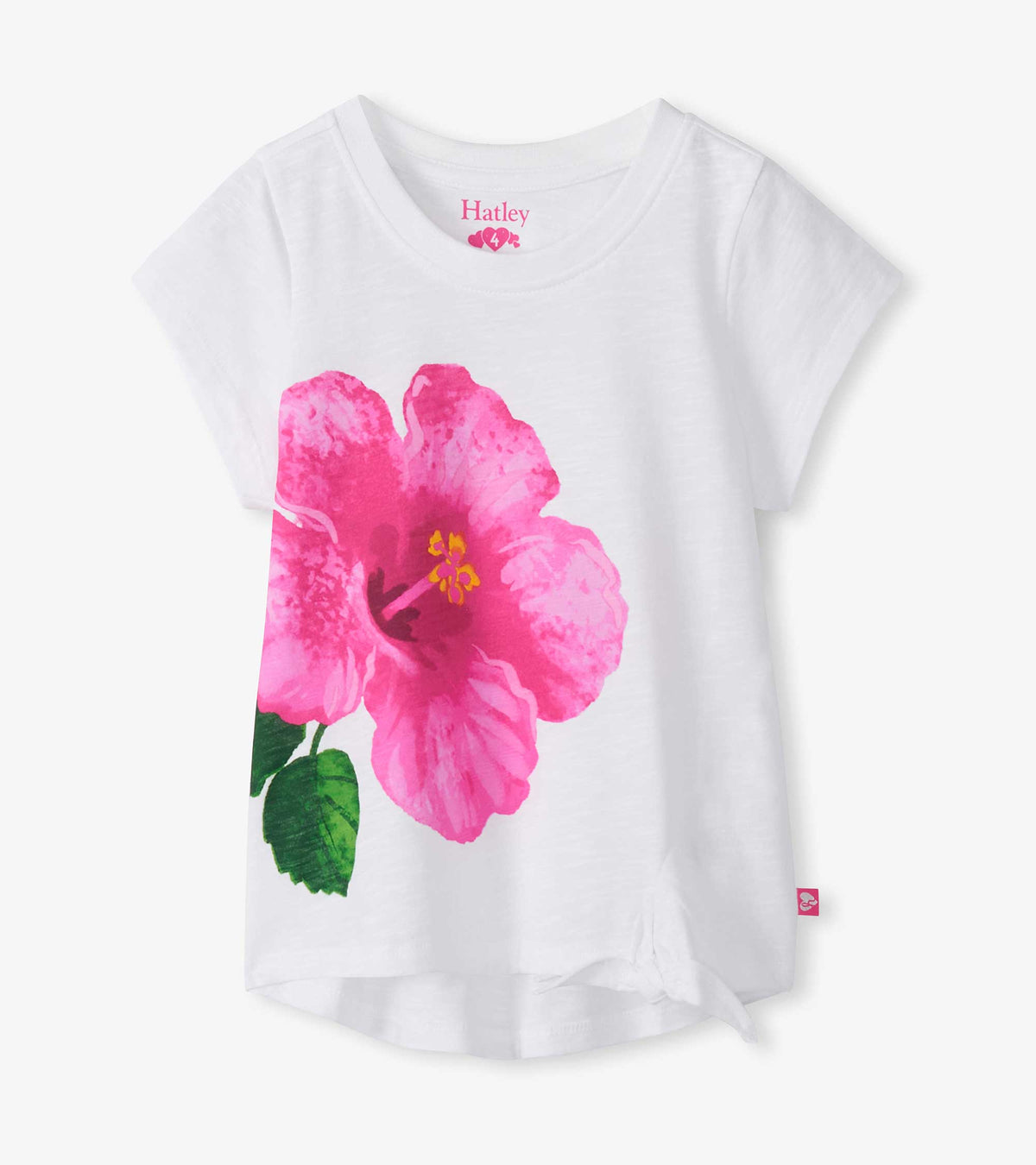 Girls Hibiscus Tie Front T-Shirt - Hatley Girls