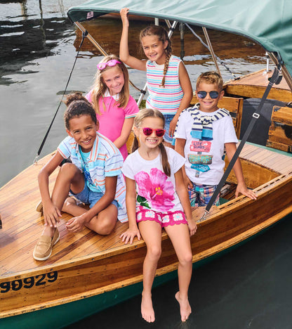 Girls Hibiscus Tie Front T-Shirt - Hatley Girls