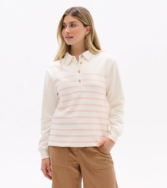 Coco Polo Top - Pink Stripes - Hatley Women