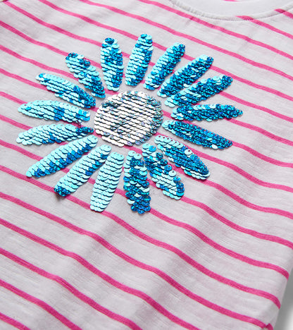 Girls Radiant Flower Striped Tie Front T-Shirt - Hatley Girls