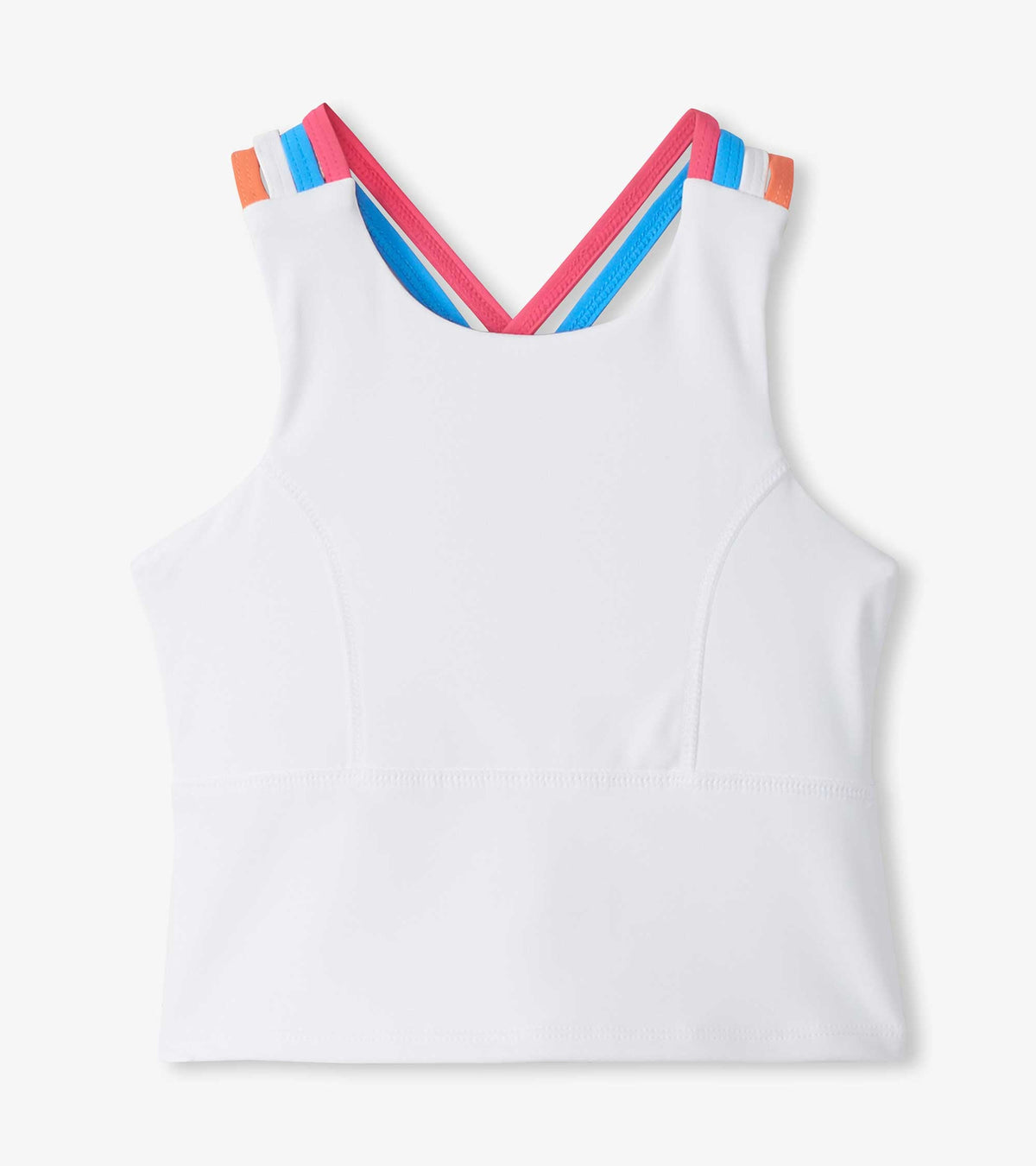 Girls White Strappy Active Tank - Hatley Girls