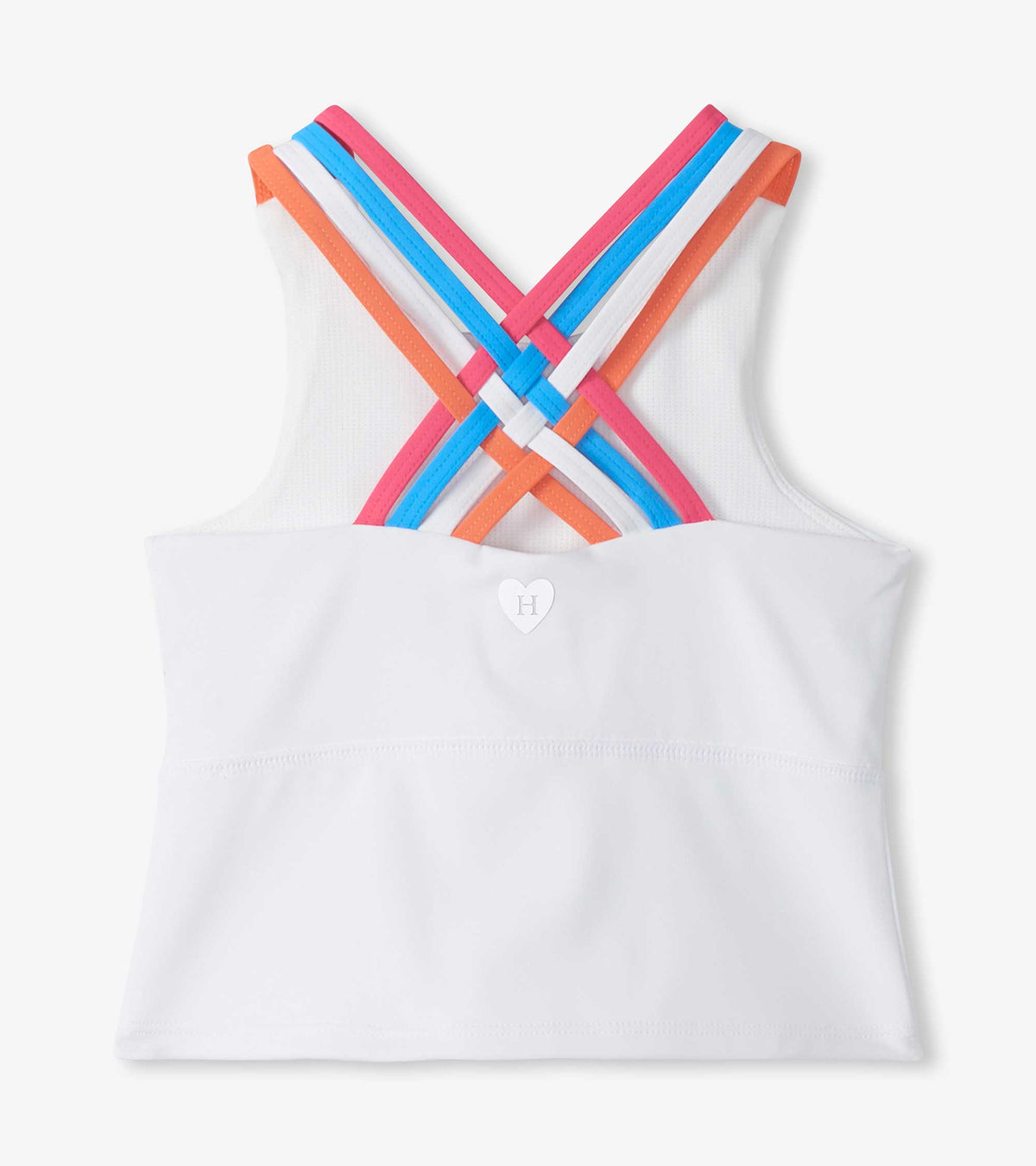 Girls White Strappy Active Tank - Hatley Girls