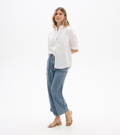 Relaxed Button Down - White - Hatley Women