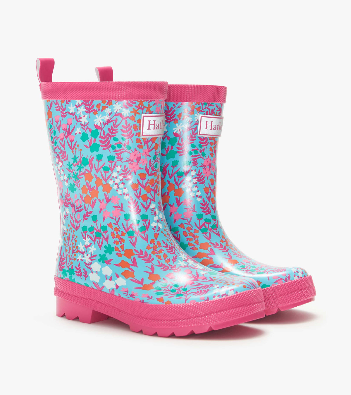Girls Wildflowers Shiny Rain Boots - Hatley Girls