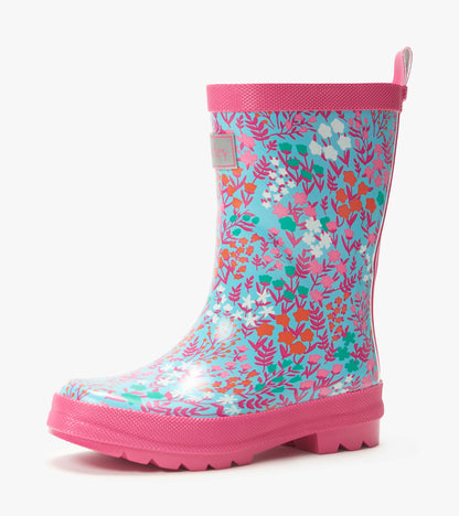 Girls Wildflowers Shiny Rain Boots - Hatley Girls