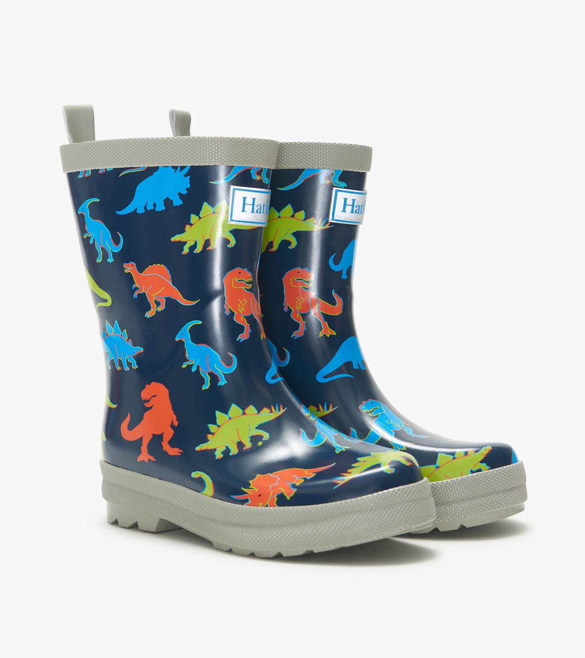 Boys Neon Dinos Shiny Rain Boots - Hatley Boys