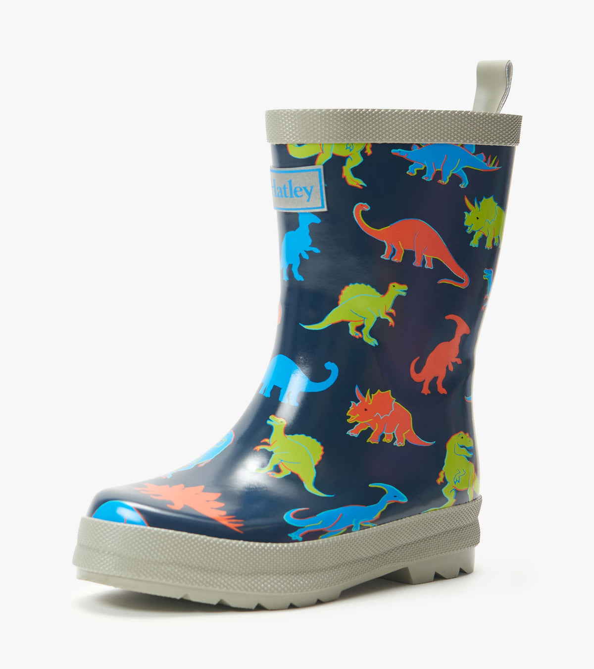 Boys Neon Dinos Shiny Rain Boots - Hatley Boys
